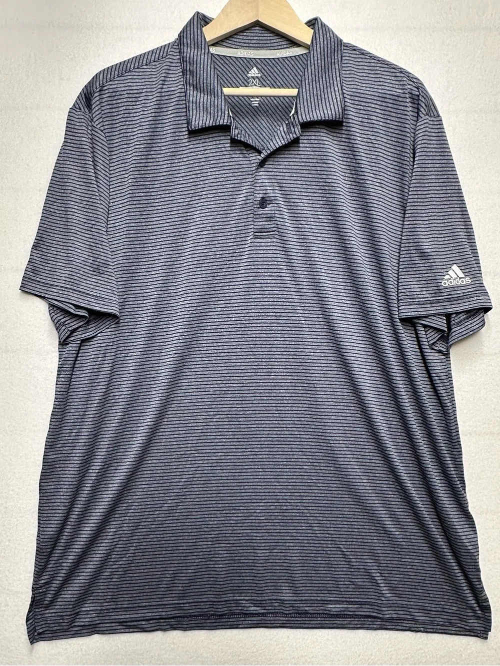 Adidas Golf Polo 2XL • Gray Stripe • Performance Climalite Shirt